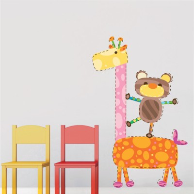 Καμηλοπάρδαλη με αρκουδάκι, Παιδικά, Αυτοκόλλητα τοίχου, 50 x 80 εκ.