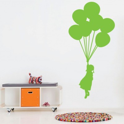 Μπαλόνια με παιδί Παιδικά Αυτοκόλλητα τοίχου 64 x 30 cm (405)