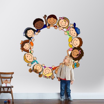 Παιδιά όλου του κόσμου Παιδικά Αυτοκόλλητα τοίχου 45 x 45 cm (34901)