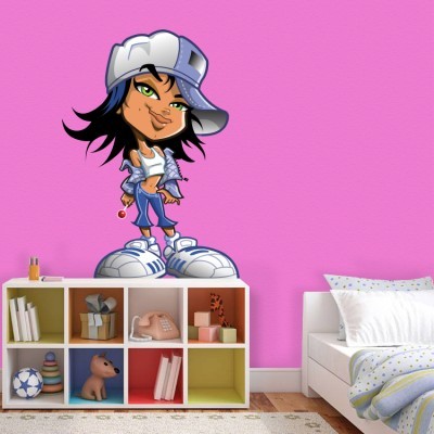 Κορίτσι με καπέλο Παιδικά Αυτοκόλλητα τοίχου 50 x 35 cm (34908)