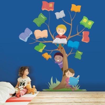 Δεντράκι με βιβλία Παιδικά Αυτοκόλλητα τοίχου 42 x 35 cm (34952)