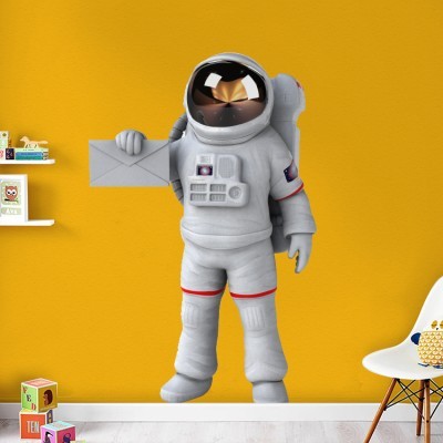 Αστροναύτης φέρνει μήνυμα Παιδικά Αυτοκόλλητα τοίχου 45 x 45 cm (34954)