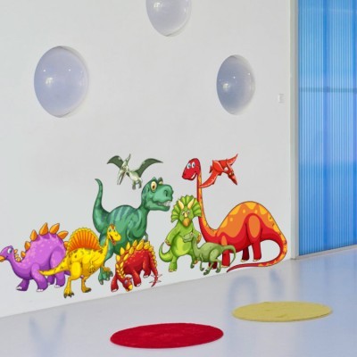 Δεινοσαυράκια Παιδικά Αυτοκόλλητα τοίχου 23 x 65 cm (34957)