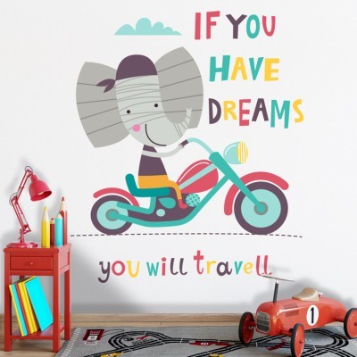 If you have dreams you will travel, Παιδικά, Αυτοκόλλητα τοίχου, 50 x 56 εκ.