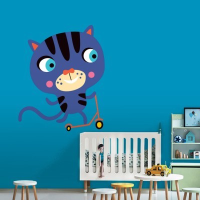 Ζωάκι με πατίνι Παιδικά Αυτοκόλλητα τοίχου 45 x 45 cm (35116)
