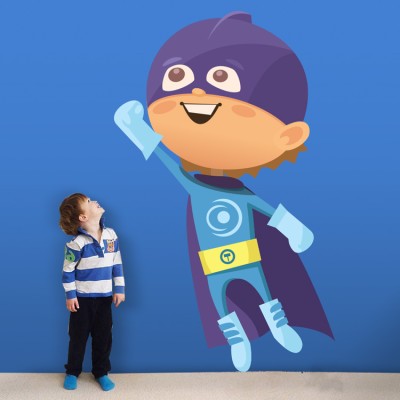 Παιδάκι σούπερ ήρωας, Παιδικά, Αυτοκόλλητα τοίχου, 35 x 57 εκ.