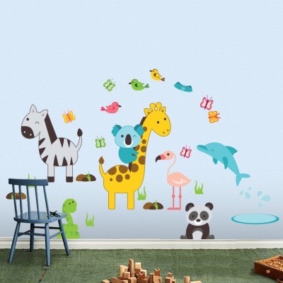 Διάφορα ζωάκια, Παιδικά, Αυτοκόλλητα τοίχου, 126x75 cm (card size)