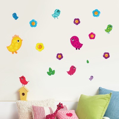 Πολύχρωμα κοτοπουλάκια Παιδικά Αυτοκόλλητα τοίχου 100×100 cm (card size) (35108)