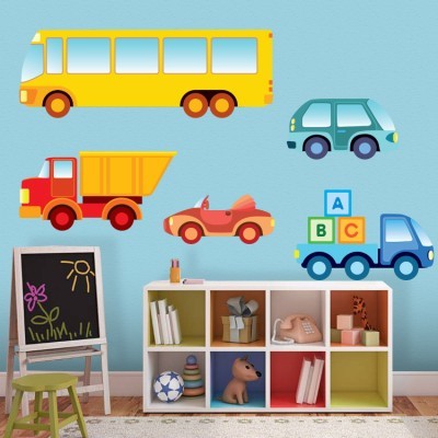 Διάφορα οχήματα Παιδικά Αυτοκόλλητα τοίχου 70×70 cm (card size) (35109)