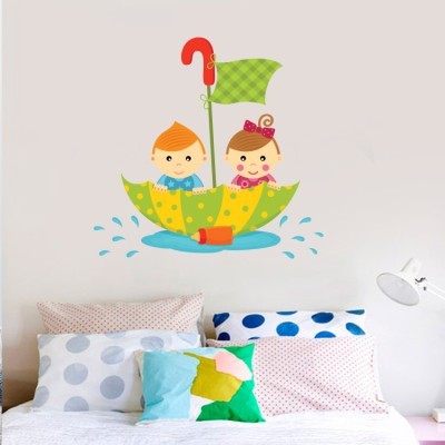 Παιδιά στη βροχή Παιδικά Αυτοκόλλητα τοίχου 49 x 50 cm (13274)