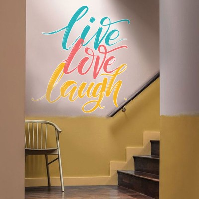Live Love Laugh, Φράσεις, Αυτοκόλλητα τοίχου, 90 x 90 εκ. (39332)