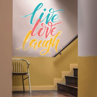 Live Love Laugh, Φράσεις, Αυτοκόλλητα τοίχου, 90 x 90 εκ.