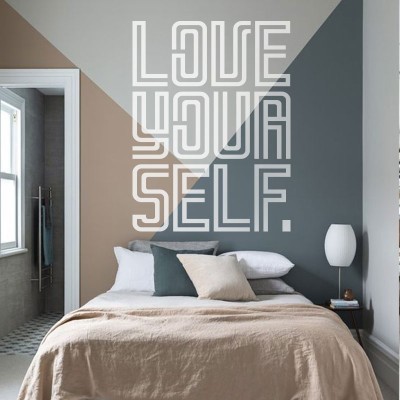 Love yourself, Φράσεις, Αυτοκόλλητα τοίχου, 75 x 100 εκ. (39434)