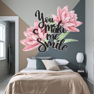 You make me smile, Φράσεις, Αυτοκόλλητα τοίχου, 80 x 60 εκ.