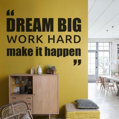 Dream big, work hard, Φράσεις, Αυτοκόλλητα τοίχου, 100 x 75 εκ. (39501)