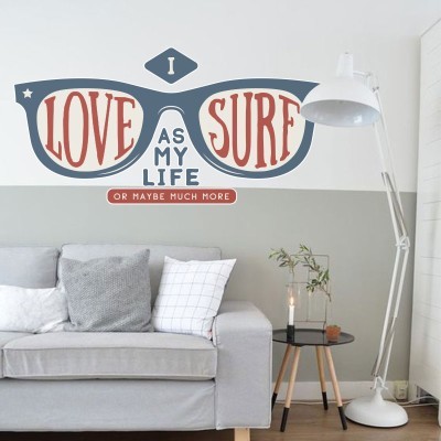 Love surf Φράσεις Αυτοκόλλητα τοίχου 40 x 80 cm (39504)