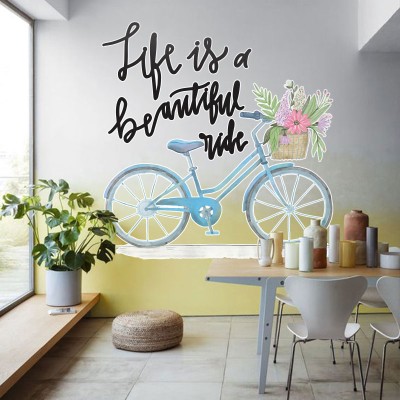 Life is a beautiful ride, Φράσεις, Αυτοκόλλητα τοίχου, 90 x 90 εκ. (39508)