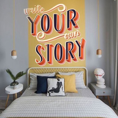 Write your own story Φράσεις Αυτοκόλλητα τοίχου 80 x 80 cm (39511)