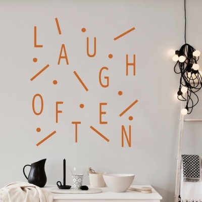 Laugh often Φράσεις Αυτοκόλλητα τοίχου 54 x 45 cm (13120)