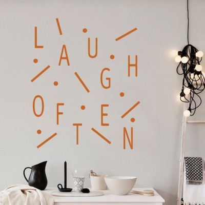 Laugh often, Φράσεις, Αυτοκόλλητα τοίχου, 45 x 54 εκ.