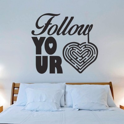 Follow your heart Φράσεις Αυτοκόλλητα τοίχου 45 x 50 cm (16320)