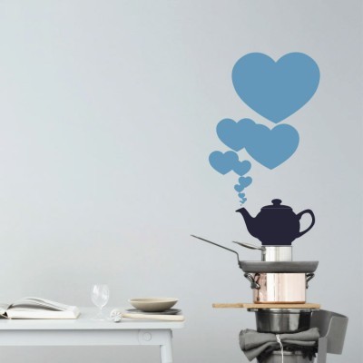 Διακόσμηση παιδικού δωματίου House Art - ΣΗΜΑΝΤΙΚΟ: Σε περίπτωση διαφοράς τιμής από το κατάστημα ισχύει παντα και μόνο η τιμή του καταστήματος Τσαγιέρα καρδιές, Διάφορα, Αυτοκόλλητα τοίχου, 50 x 80