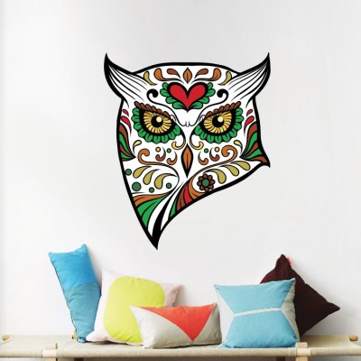 Houseart - ΣΗΜΑΝΤΙΚΟ: Σε περίπτωση διαφοράς τιμής από το κατάστημα ισχύει παντα και μόνο η τιμή του καταστήματος Κουκουβάγια με λουλούδια, Διάφορα, Αυτοκόλλητα τοίχου,