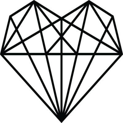Γεωμετρική καρδιά, Διάφορα, Αυτοκόλλητα τοίχου, 40 x 40 εκ. (54546)