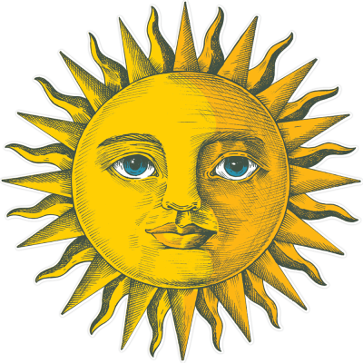 Ήλιος, Διάφορα, Αυτοκόλλητα τοίχου, 40 x 40 εκ. (54559)
