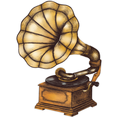 Houseart - ΣΗΜΑΝΤΙΚΟ: Σε περίπτωση διαφοράς τιμής από το κατάστημα ισχύει παντα και μόνο η τιμή του καταστήματος Vintage Γραμμόφωνο, Διάφορα, Αυτοκόλλητα τοίχου, 40 x 5