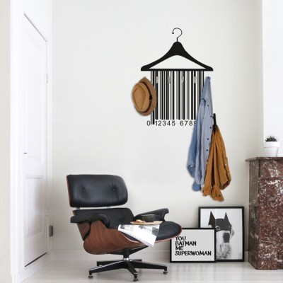 Κρεμάστρα Barcode, Κρεμάστρες, Αυτοκόλλητα τοίχου, 50x6