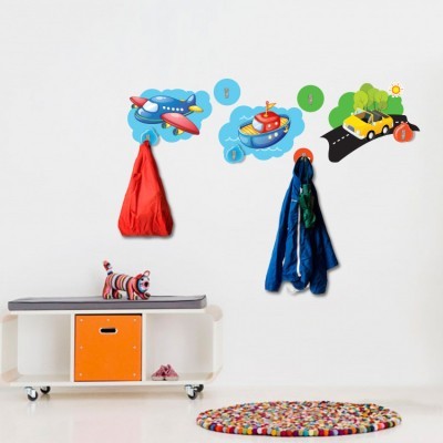 Κρεμάστρα αυτοκινητάκι αεροπλανάκι καραβάκι, Κρεμάστρες, Αυτοκόλλητα τοίχου, 120X32