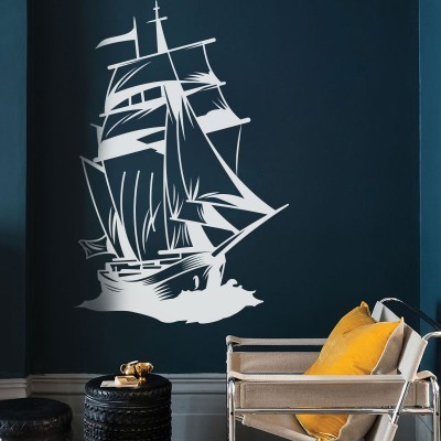 Houseart Ιστιοφόρο με ανοιχτά πανιά, Ναυτικά, Αυτοκόλλητα τοίχου, 70 x 104 εκ.