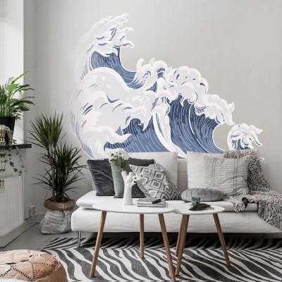 Κύματα Ναυτικά Αυτοκόλλητα τοίχου 60 x 80 cm (39252)