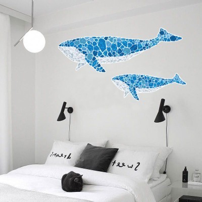 Φάλαινες, Ναυτικά, Αυτοκόλλητα τοίχου, 80 x 40 εκ. (39254)