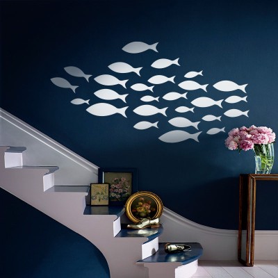 Κοπάδι Ψαριών, Ναυτικά, Αυτοκόλλητα τοίχου, 70 x 35 εκ.