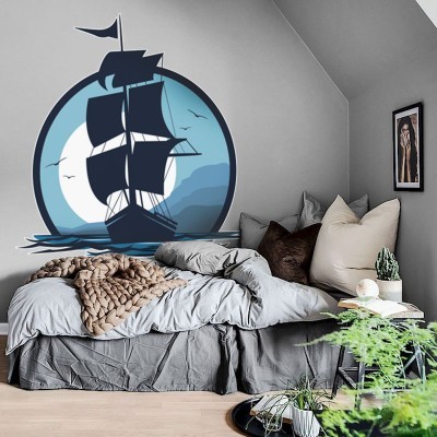 Καράβι-3, Ναυτικά, Αυτοκόλλητα τοίχου, 90 x 90 εκ.