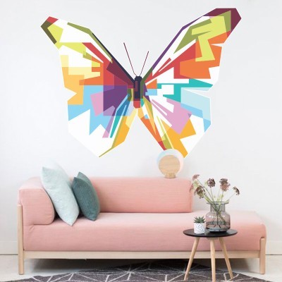 Πολύχρωμη πεταλούδα, Ζώα, Αυτοκόλλητα τοίχου, 75 x 56 εκ.