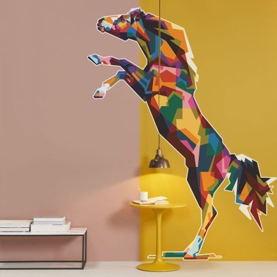 Πολύχρωμο άλογο Ζώα Αυτοκόλλητα τοίχου 100 x 75 cm (39525)