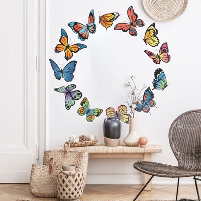 Πεταλούδες σε κύκλο Ζώα Αυτοκόλλητα τοίχου 90 x 90 cm (39530)
