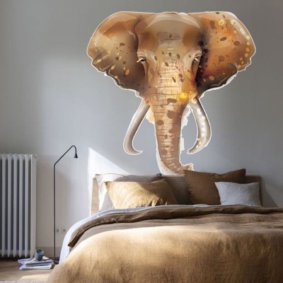Πρόσωπο ελέφαντα, Ζώα, Αυτοκόλλητα τοίχου, 80 x 80 εκ.