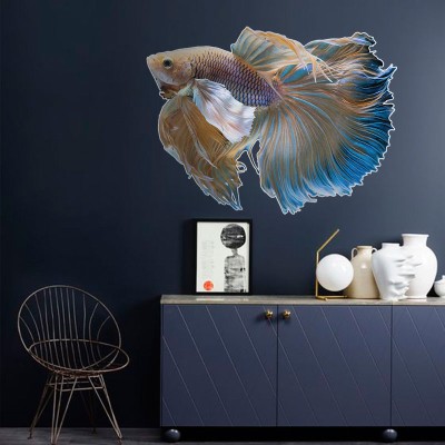 Πολύχρωμο ψάρι, Ζώα, Αυτοκόλλητα τοίχου, 80 x 60 εκ. (39546)