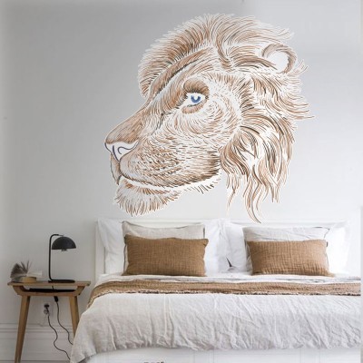 Λιοντάρι προφίλ Ζώα Αυτοκόλλητα τοίχου 80 x 80 cm (39548)