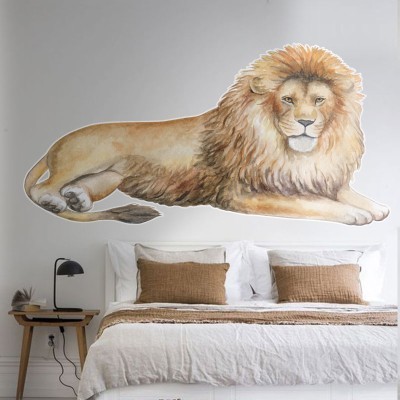 Λιοντάρι που ξεκουράζεται Ζώα Αυτοκόλλητα τοίχου 40 x 80 cm (39594)