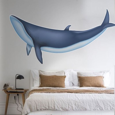 Μπλε φάλαινα Ζώα Αυτοκόλλητα τοίχου 40 x 80 cm (39601)