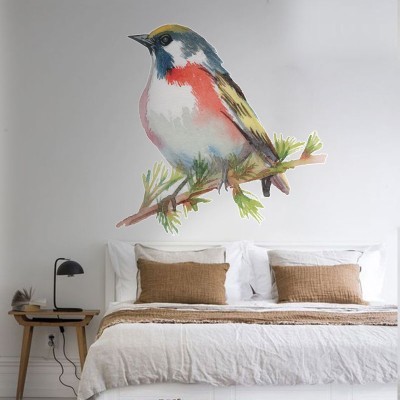 Πολύχρωμο πουλί Ζώα Αυτοκόλλητα τοίχου 60 x 60 εκ. (39609)