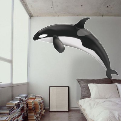 Μαύρη φάλαινα Ζώα Αυτοκόλλητα τοίχου 60 x 80 cm (39616)