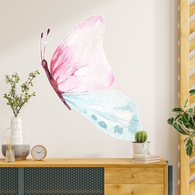 Pink butterfly, Ζώα, Αυτοκόλλητα τοίχου, 80 x 60 εκ.