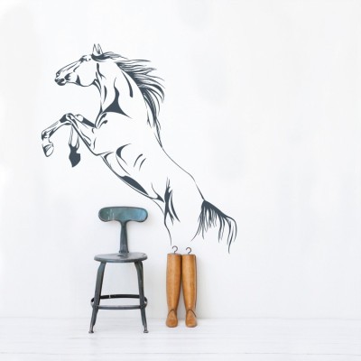 Άλογο σε ιππόδρομο Ζώα Αυτοκόλλητα τοίχου 50 x 80 cm (237)