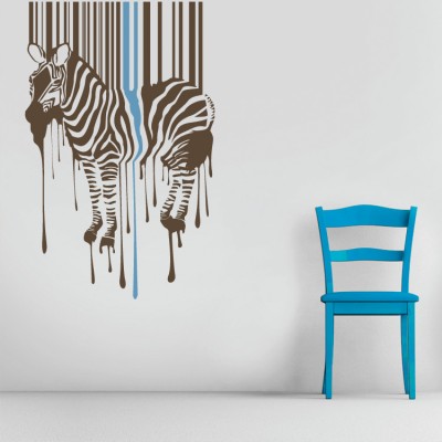 Ζέβρα μινιμαλιστική, Ζώα, Αυτοκόλλητα τοίχου, 31 x 50 εκ.